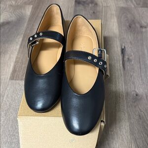 Madewell Black Flats with Buckle Detail